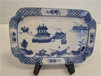 CHINESE BLUE AND WHITE LANDSCAPE PLATTER