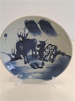 CHINESE QIANLONG PORCELAIN PLATE WITH HORSE SCENE