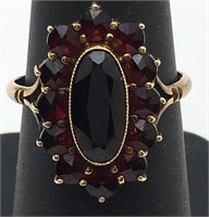 8k Gold & Czech Garnet Ring