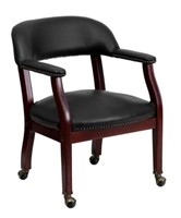 VINYL CUSHIONED SIDE CHAIR, BLACK ***CONDITION
