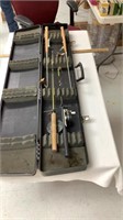 Ice fishing poles with case