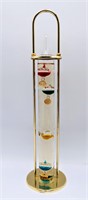 Vintage Glass Galileo Brass Thermometer