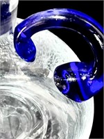 Blue Handled Crystal Stopper Bottle