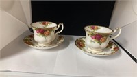 2 Royal Albert " old Country Roses " Cups & Saucer