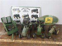 John Deere Lot Tractors Cart Signs