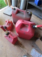 4 RED GAS CANS