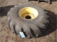 (1) Firestone 16.5 x 16.1 Tire w/ 8 Hole Rim #