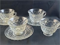 Clear Cube Cups & Saucers