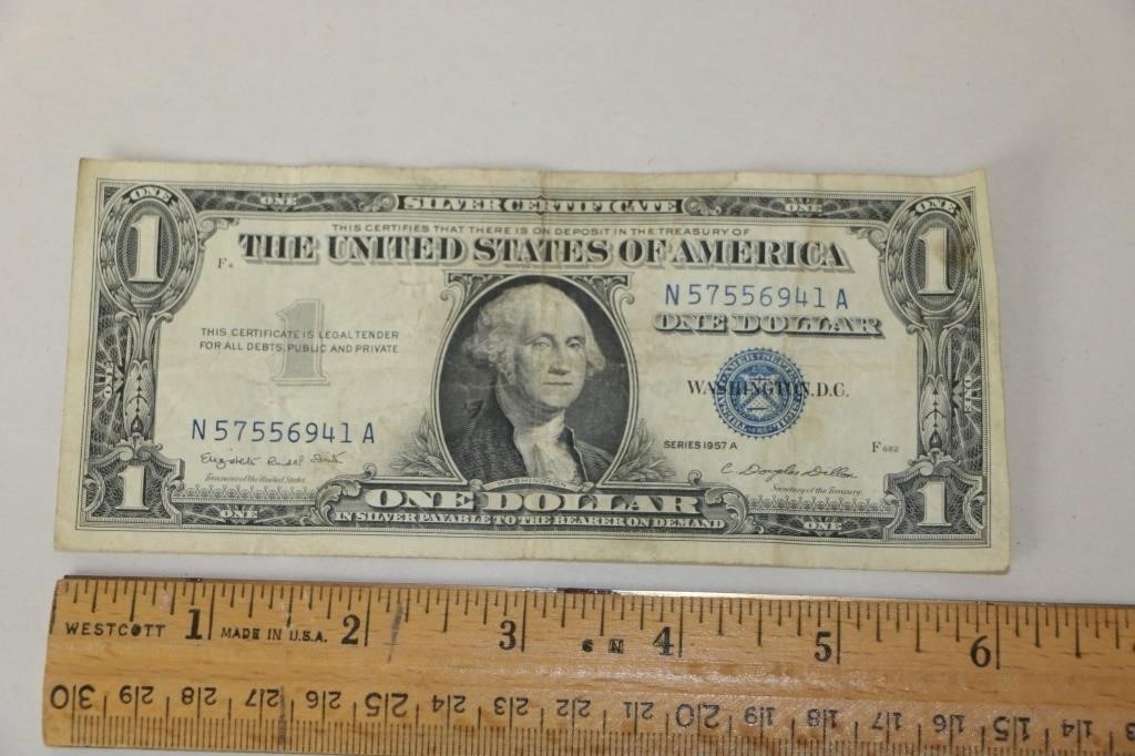 US Silver Certificate Dollar Bill 1957 A