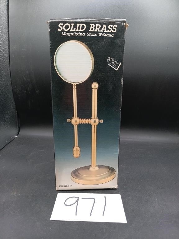 Solid Brass Magnifying Glass with Stand