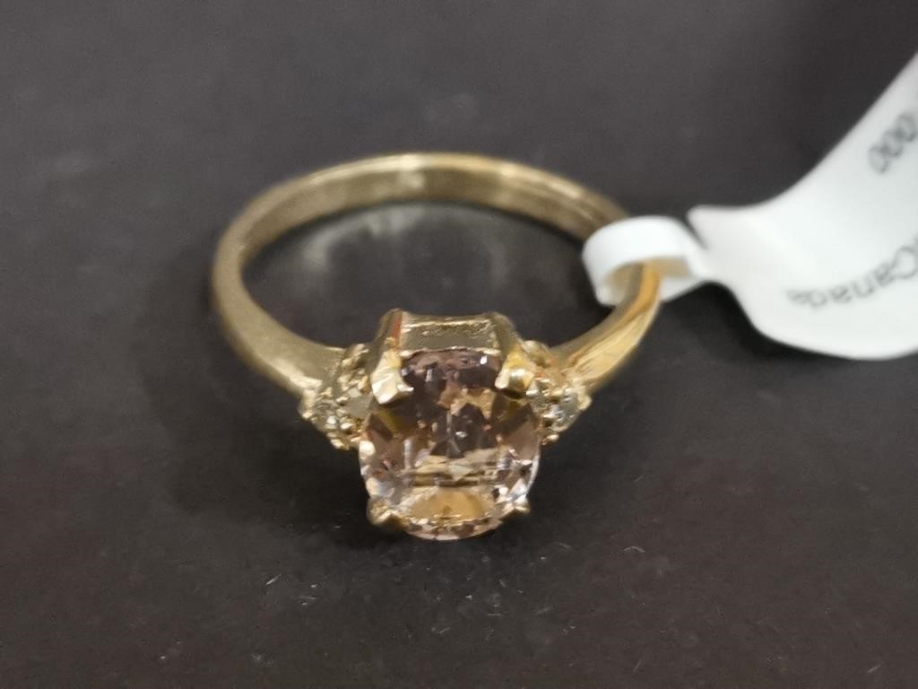 $1630 10K Natural Morganite (1.65ct) Diamond(0.03c