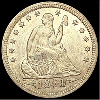 1854 Arws Seated Liberty Quarter CLOSELY