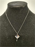 Sterling silver necklace with pendant. Weight