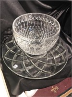 Big crystal bowl with underplate