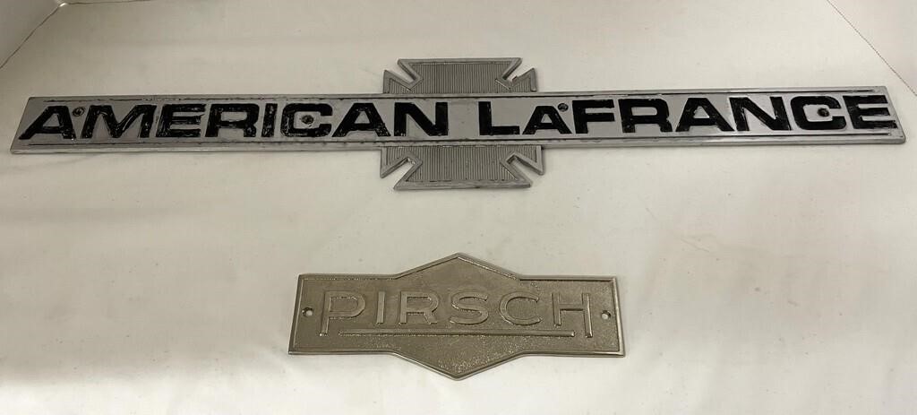 Two Fire Apparatus Emblems