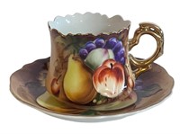 4 Lefton Heritage Brown Fruit Mugs