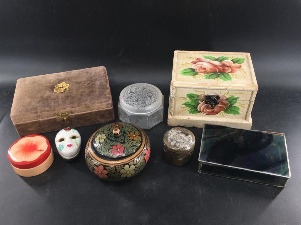 Collection of jewelry and trinket boxes