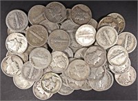 (50) MIXED DATES MERCURY DIMES