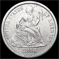1864-S Seated Liberty Dime NEARLY UNCIRCULATED