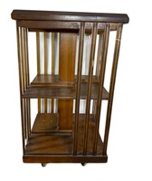 Vintage Walnut Rotating Library Bookstand Table