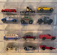 older cars in display cases