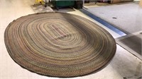 Braided oval multi color rug 131 x 103