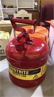 Justrite 2 gallon safety can for gas, brand-new