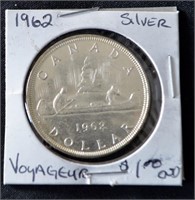 1962 Silver Voyageur $1.00 Coin CAD