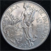 1947 PANAMA Silver Balboa BU Balboa 90% Ag