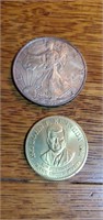 1997 walking Liberty silver dollar and Kennedy