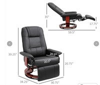 Faux Leather lounge chair with footrest