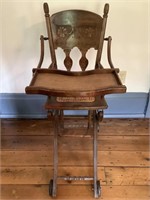 Antique Highchair with Wheels