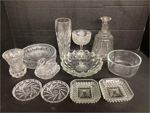 Crystal and Glass Vases, Bowls, Coasters, and
