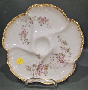 LIMOGES HANDPAINTED OYSTER PLATE
