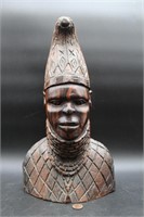 Vintage Heavy Wood Carved African Bust