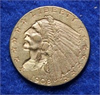 1908 Gold $2.50 Indian Head Coin