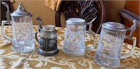 F - LOT OF 4 COLLECTIBLE STEINS (A62)