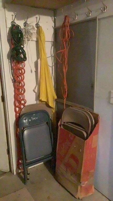 Metal Folding Chairs, Extension Cords, Misc