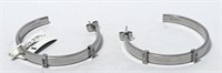 Inox Loop Earrings with Zircon Stainless Steel 31