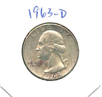 1963-D Washington Silver Quarter