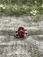 Baltic Amber Stone .925 Sterling Silver Ring