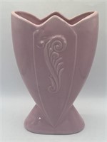 Fredricksburg Pottery Pink fan vase FAPCO art