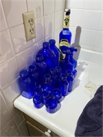 Assorted Blue Bottles