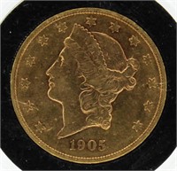 Rare 1905-S Liberty $20 Gold Piece
