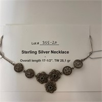 Sterling Silver Necklace, 25.1gr TW, 17.5" long