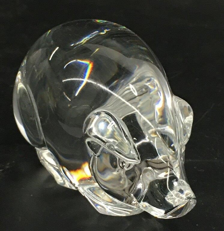 Steuben Art Glass Pig Sculpture