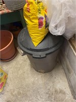 Potting Soil and Trash Can