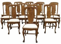 (13) AMERICAN OAK UPHOLSTERED SEAT DINING CHAIRS
