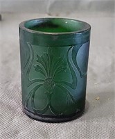 VTG Emerald Green Art Nouveau Style Votive Holder