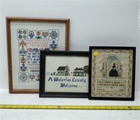 collection of cross stitch decor